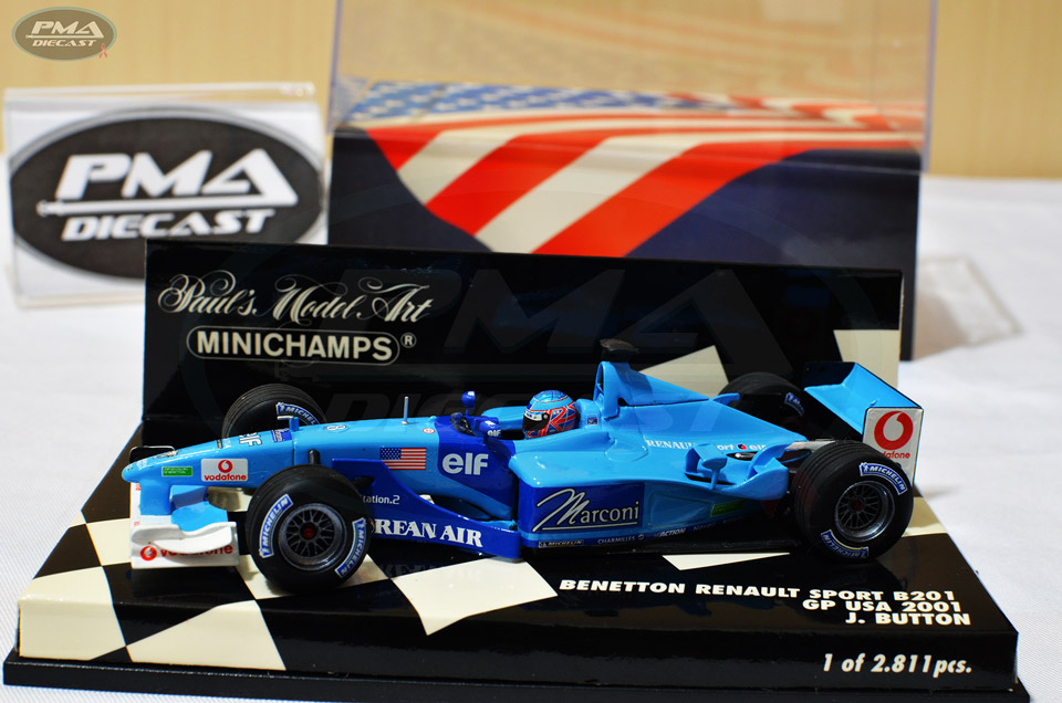 JENSON BUTTON 2001 BENETTON B201 1:43